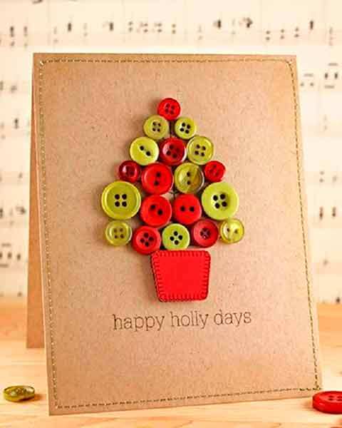 открытка с пуговицами